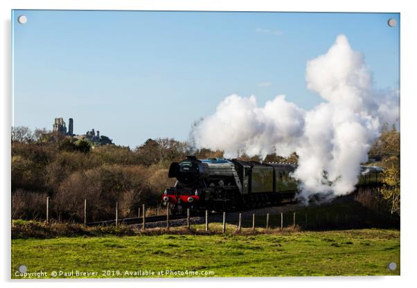 Flying Scotsman on the Swanage Railway Acrylic by Paul Brewer