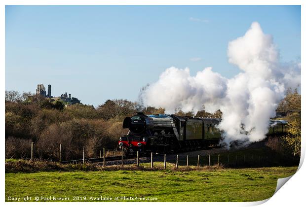 Flying Scotsman on the Swanage Railway Print by Paul Brewer