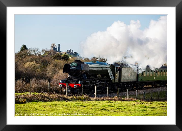 Flying Scotsman on the Swanage Railway Framed Mounted Print by Paul Brewer