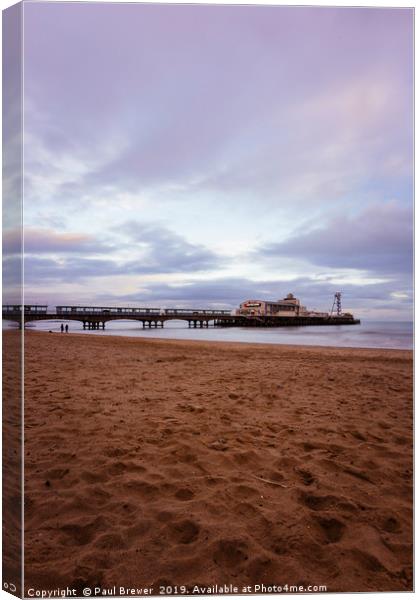 Bournemouth Pier at Sunset Canvas Print by Paul Brewer