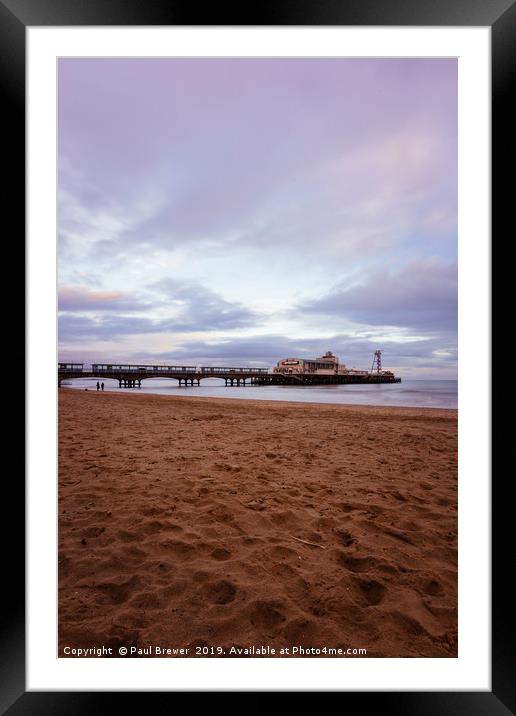 Bournemouth Pier at Sunset Framed Mounted Print by Paul Brewer