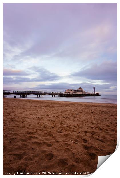 Bournemouth Pier at Sunset Print by Paul Brewer