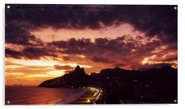 Ipanema, Rio de Janeiro, Brazil sunset Acrylic by Alexandre Rotenberg