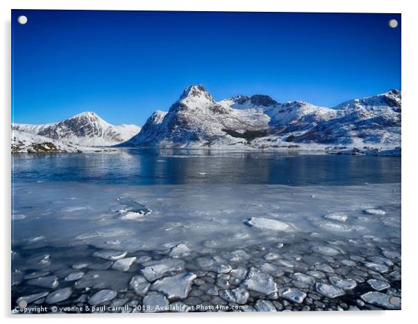 Broken ice on the fjord, Lofoten Acrylic by yvonne & paul carroll