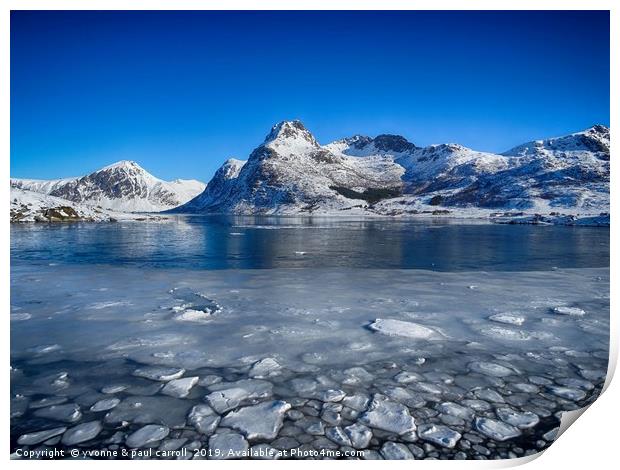 Broken ice on the fjord, Lofoten Print by yvonne & paul carroll