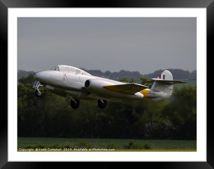 GLoster Meteor landing Framed Mounted Print by Keith Campbell