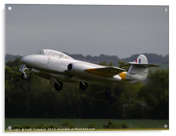 GLoster Meteor landing Acrylic by Keith Campbell