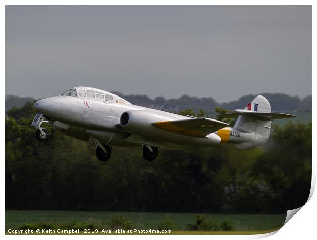 GLoster Meteor landing Print by Keith Campbell