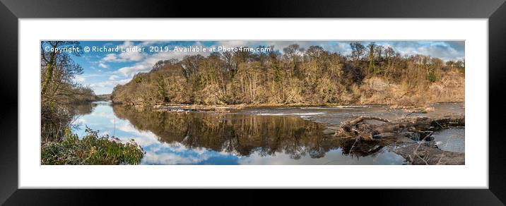 River Tees at Wycliffe Panorama Framed Mounted Print by Richard Laidler