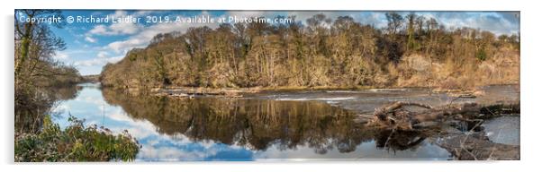 River Tees at Wycliffe Panorama Acrylic by Richard Laidler