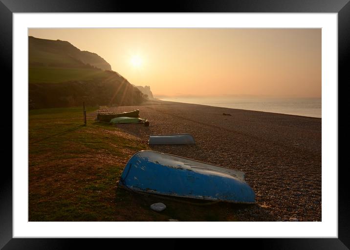 Branscombe Boats Framed Mounted Print by David Neighbour