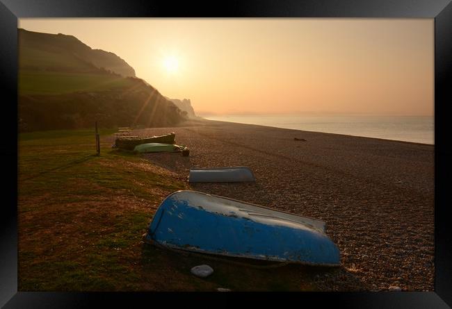 Branscombe Boats Framed Print by David Neighbour