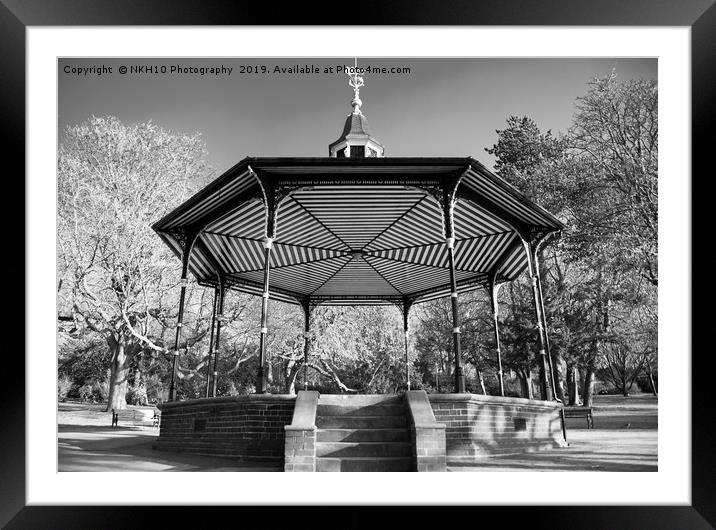 A gazebo in Cannon Hill Park, Birmingham, UK Framed Mounted Print by NKH10 Photography