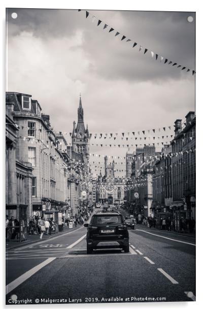 Union Street in Aberdeen, a city in Scotland, Grea Acrylic by Malgorzata Larys