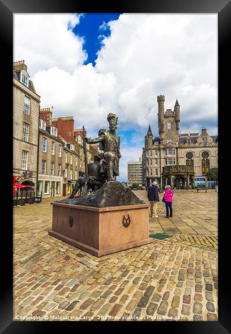 Gordon Highlanders Statue, Castlegate, Aberdeen, S Framed Print by Malgorzata Larys