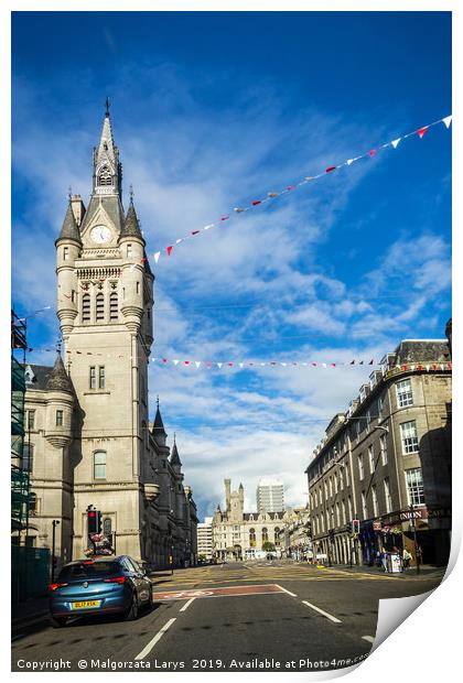 Aberdeen granite city, Townhouse in Union Street,  Print by Malgorzata Larys