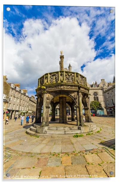Aberdeen City Mercat Cross in the Castlegate, Scot Acrylic by Malgorzata Larys