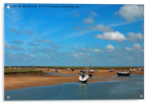 Low Tide, Wells-next-the-sea, North Norfolk Acrylic by John Edwards