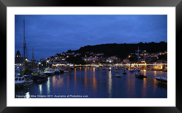 Night-time Looe Framed Mounted Print by Mike Streeter