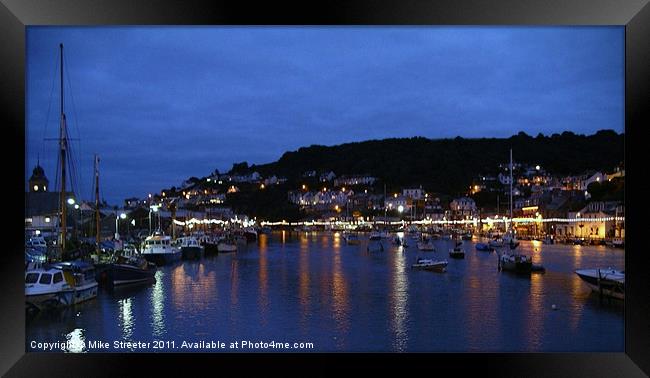 Night-time Looe Framed Print by Mike Streeter