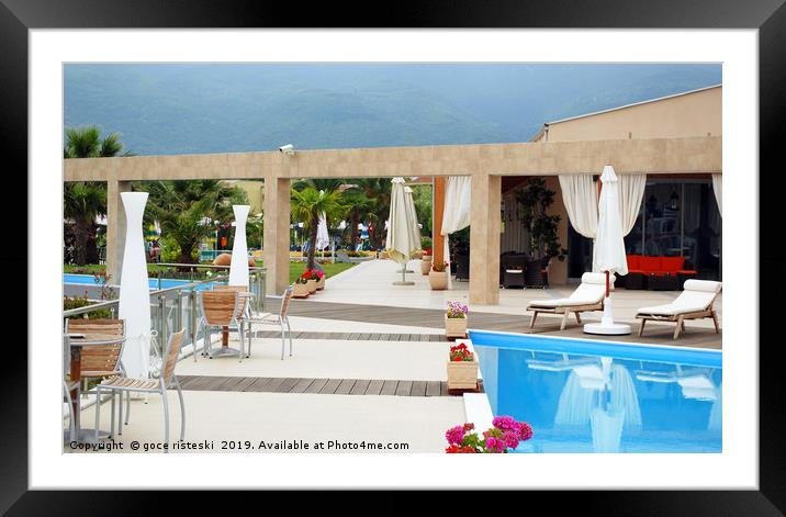 greece luxury resort summer vacation scene Framed Mounted Print by goce risteski
