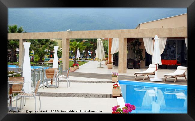 greece luxury resort summer vacation scene Framed Print by goce risteski
