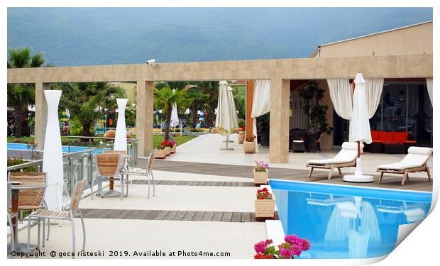 greece luxury resort summer vacation scene Print by goce risteski