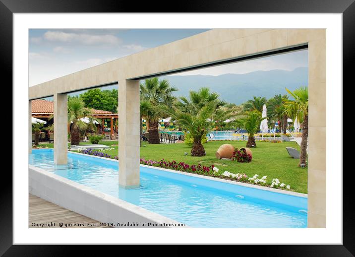 luxury resort summer vacation scene Framed Mounted Print by goce risteski