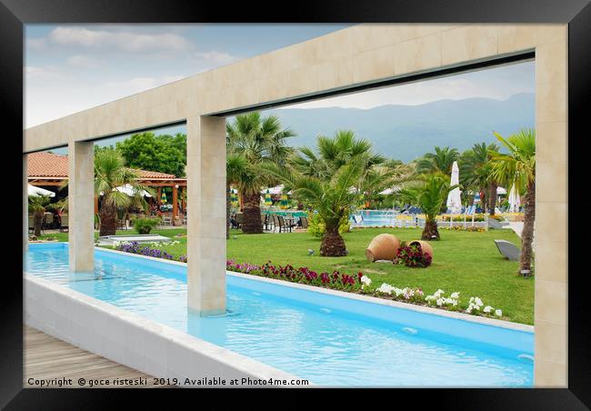 luxury resort summer vacation scene Framed Print by goce risteski