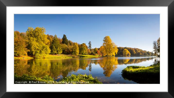 Stourhead Gardens in Autumn Framed Mounted Print by Paul Brewer