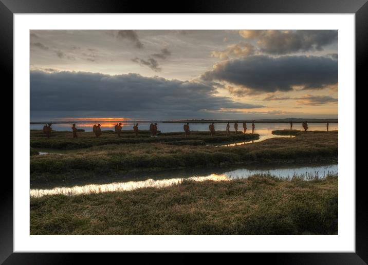 Mersea Island Silhouettes Framed Mounted Print by Diana Mower