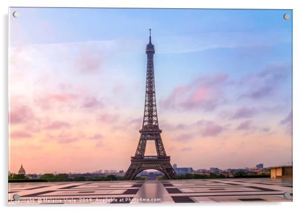 Eiffel Tower Sunrise Acrylic by Melanie Viola