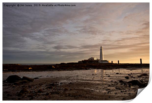 Start of the day at St Mary's Island Print by Jim Jones
