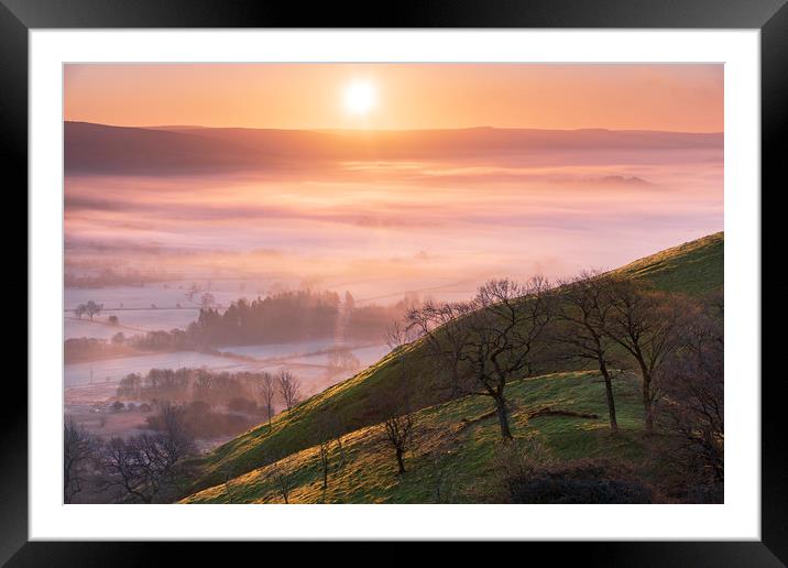 Hope valley Spring sunrise  Framed Mounted Print by John Finney