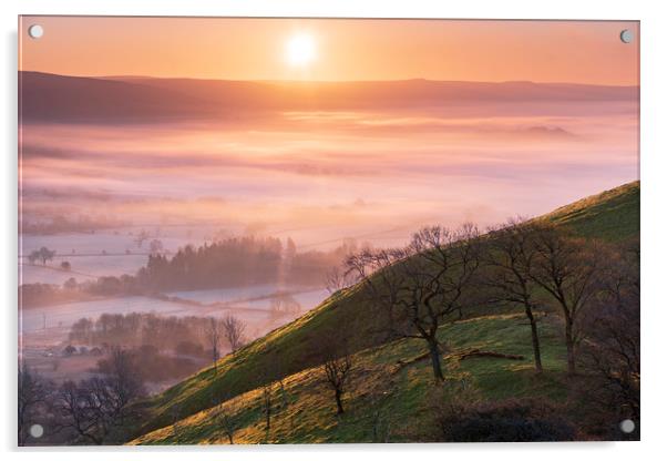 Hope valley Spring sunrise  Acrylic by John Finney