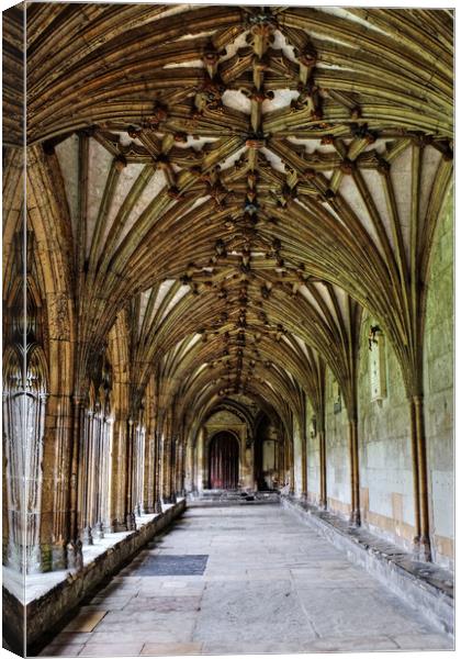 Canterbury Cathedral Cloisters Canvas Print by Diana Mower