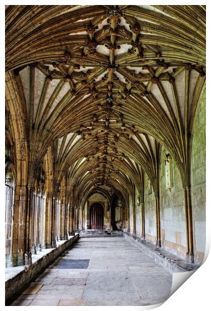 Canterbury Cathedral Cloisters Print by Diana Mower
