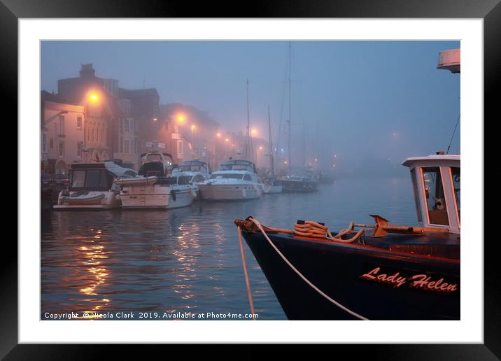 Boats In The Fog Framed Mounted Print by Nicola Clark