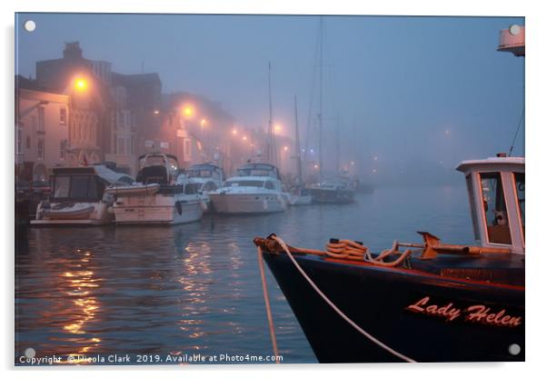 Boats In The Fog Acrylic by Nicola Clark