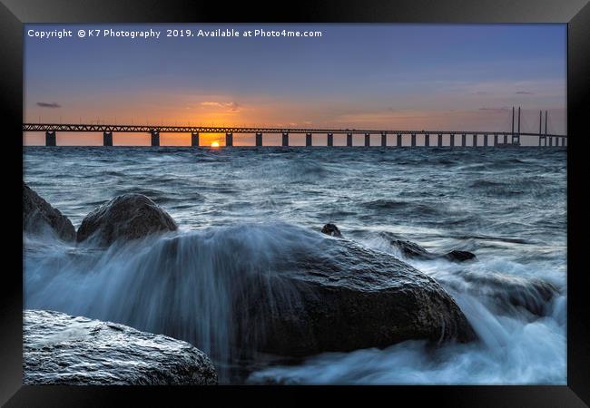 The Oresund Strait from Sibbarp, Malmo, Sweden. Framed Print by K7 Photography
