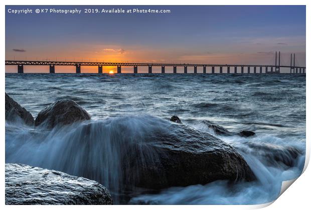 The Oresund Strait from Sibbarp, Malmo, Sweden. Print by K7 Photography