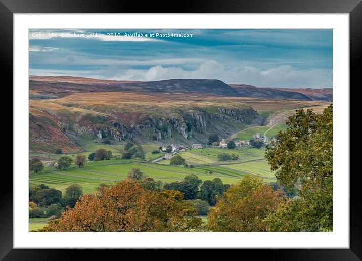 Holwick, Upper Teesdale from Middle Side in Autumn Framed Mounted Print by Richard Laidler