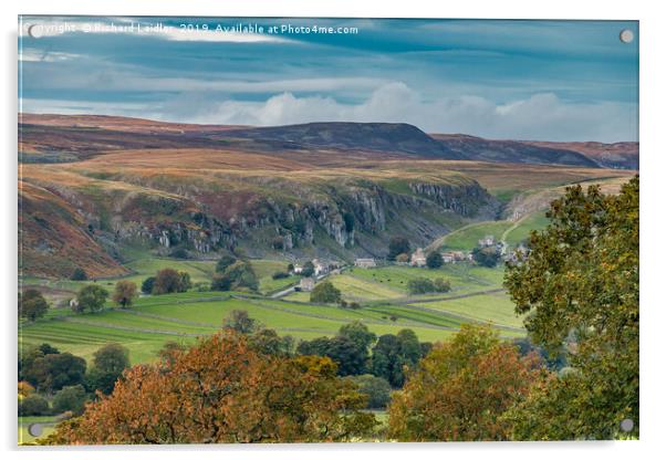 Holwick, Upper Teesdale from Middle Side in Autumn Acrylic by Richard Laidler