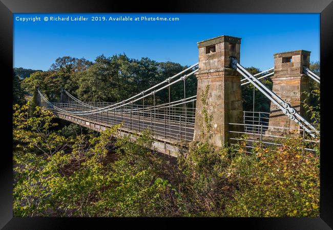 Whorlton Suspension Bridge, Teesdale Framed Print by Richard Laidler