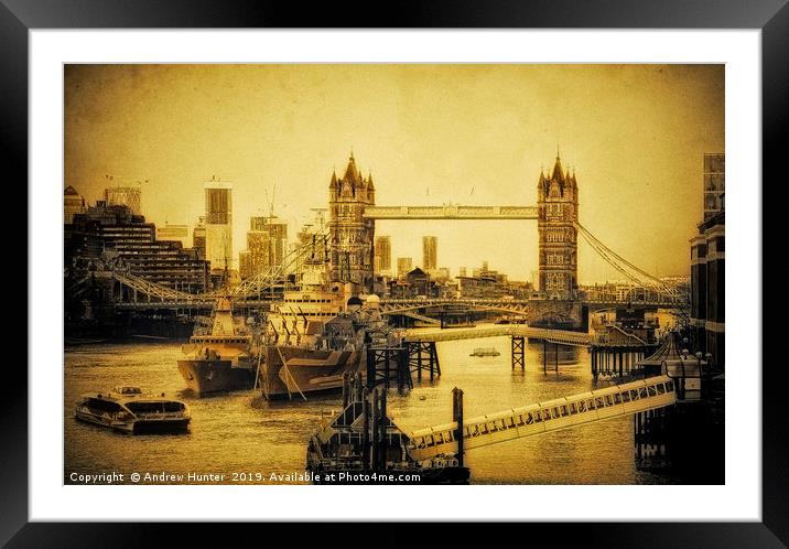 LE James JOYCE and HMS belfast  Framed Mounted Print by Andrew David Photography 