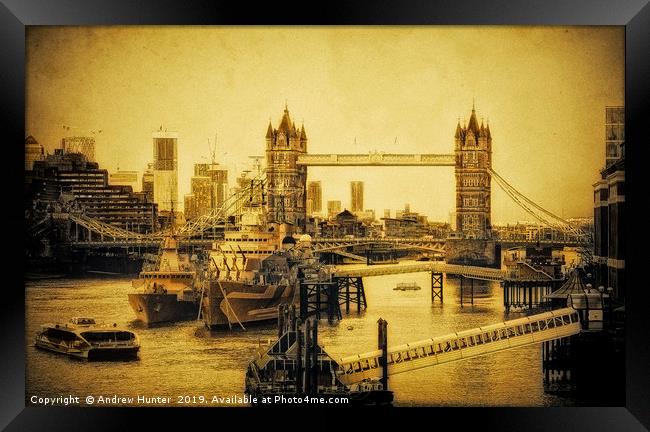 LE James JOYCE and HMS belfast  Framed Print by Andrew David Photography 