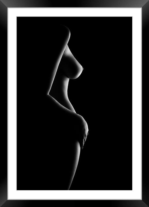 Nude woman bodyscape 20 Framed Mounted Print by Johan Swanepoel