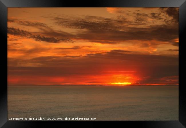 August Sunset Framed Print by Nicola Clark