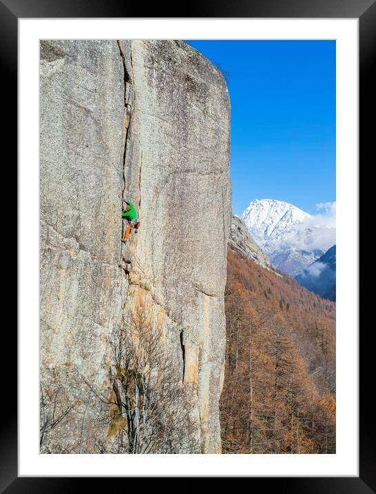 Crack climbing Framed Mounted Print by Paolo Seimandi