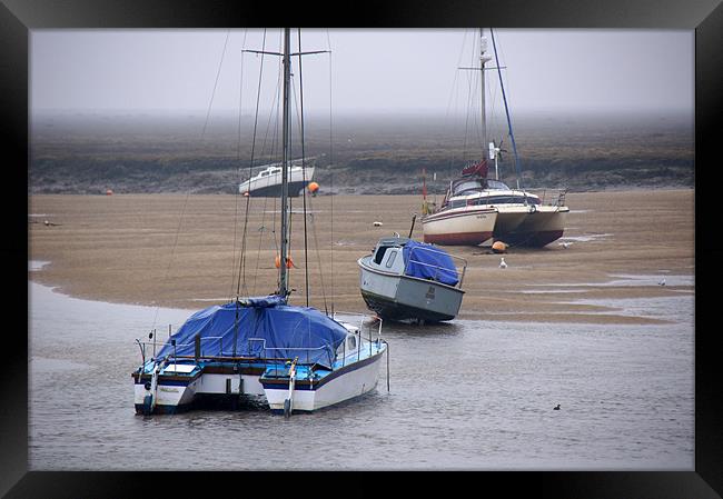 Boats at Wells-Next-the-Sea Framed Print by Sheryl Brown